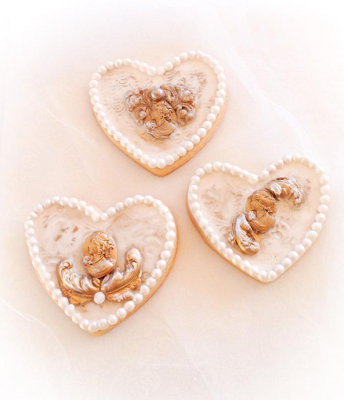 Antique style wedding cookies