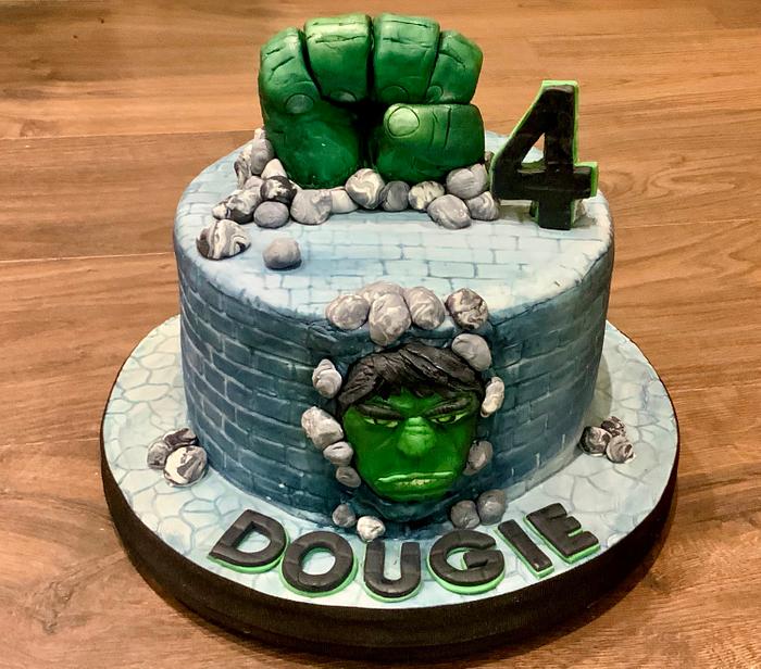 Hulk Fist and Face Cake