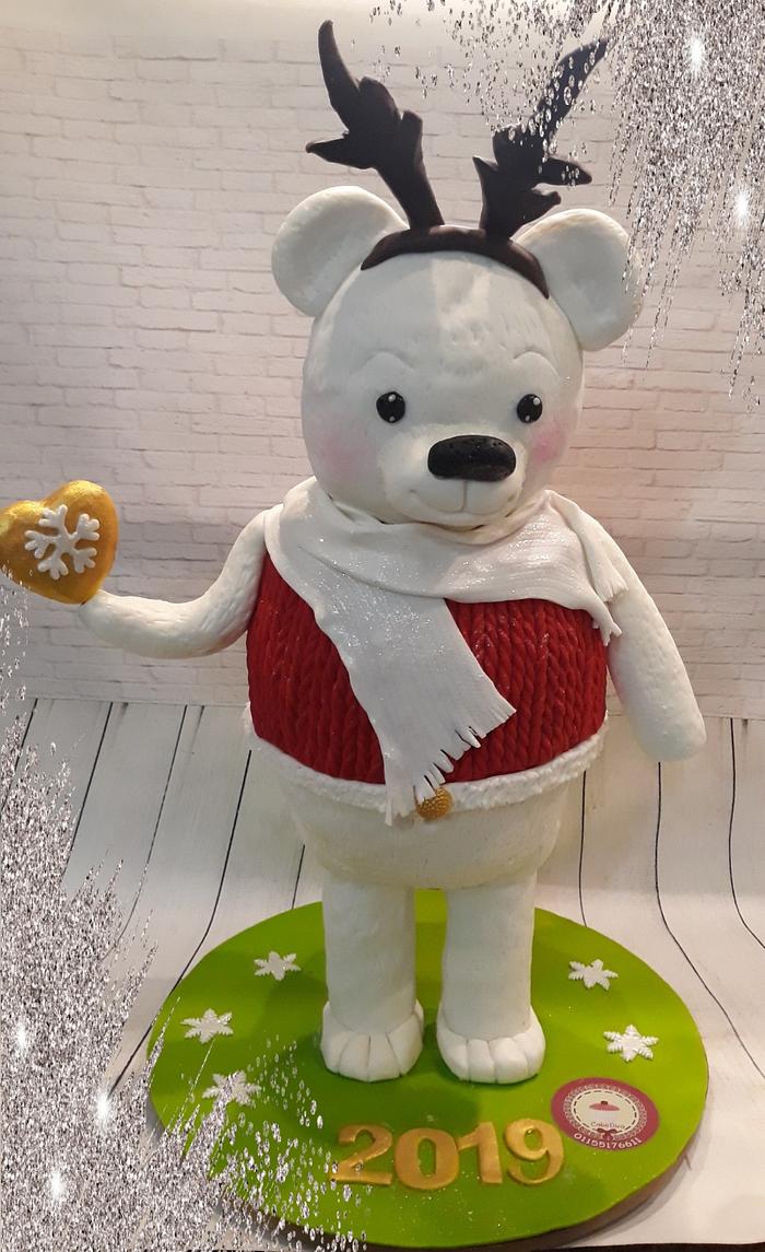 3d xmas teddy cake