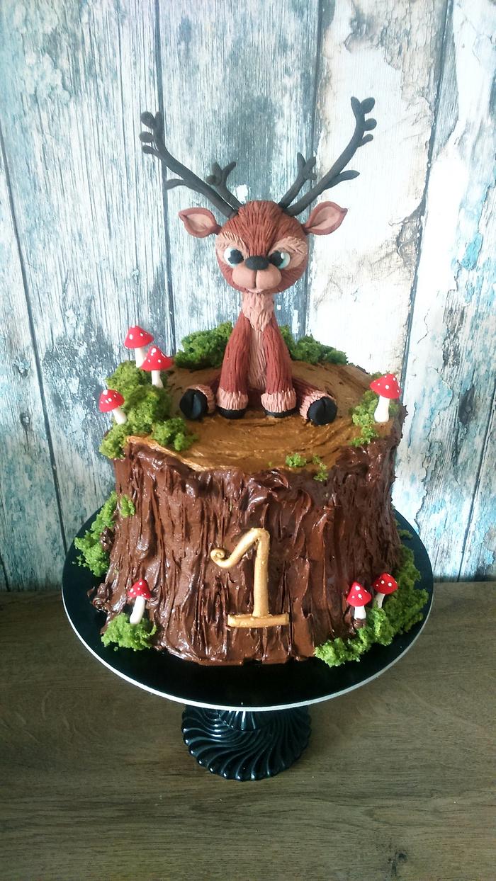 Birthday Cake 108 - Red Check Plaid Deer #20425 - Aggie's Bakery & Cake Shop