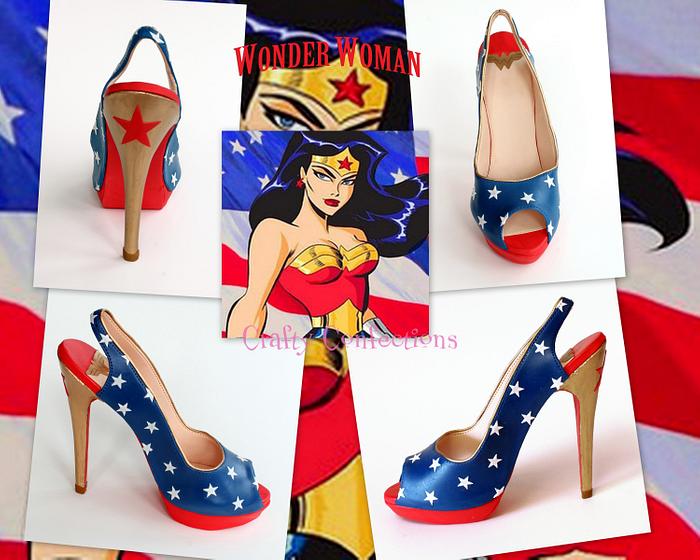 Wonder Woman: Comic book themed shoe collection for Cake Masters fashion issue 21, June 2014