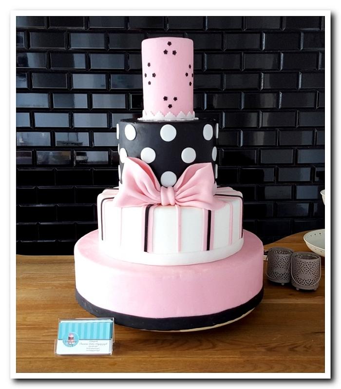 Pink and Black cake