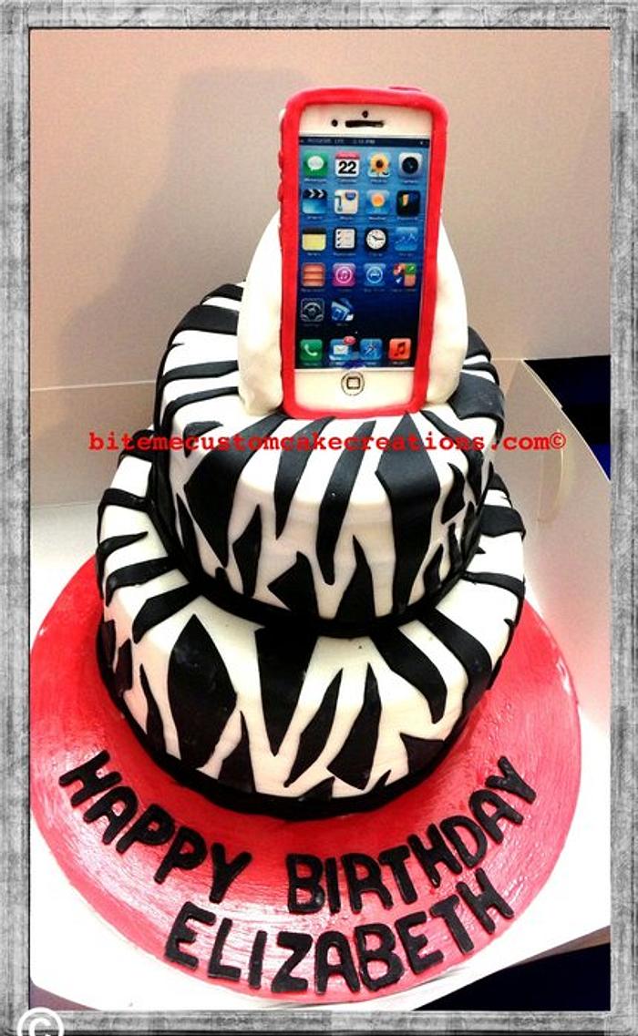 Iphone Zebra cake