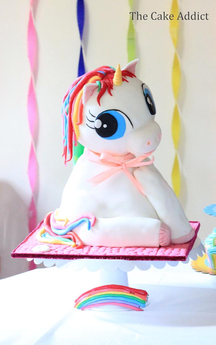 3D Rainbow Unicorn cake!!!