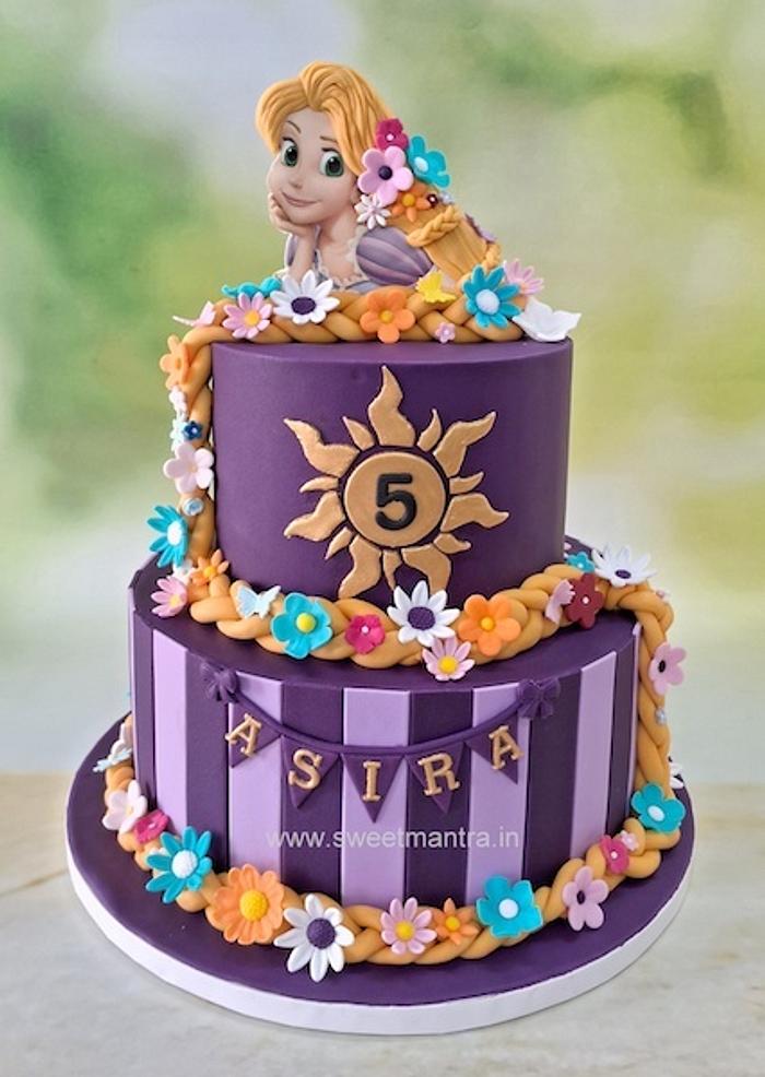 Rapunzel 2 tier fondant cake
