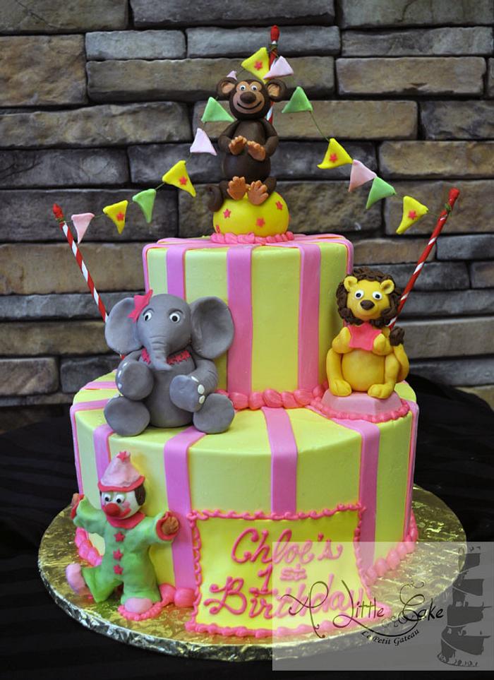 1st Birthday Circus Themed Cake