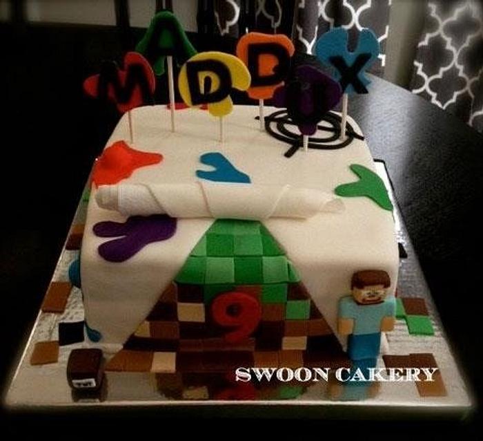 Paintball - Minecraft Party Cake