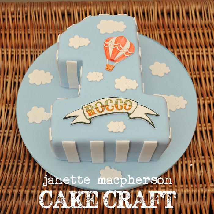 Hot Air Balloon First Birthday cake