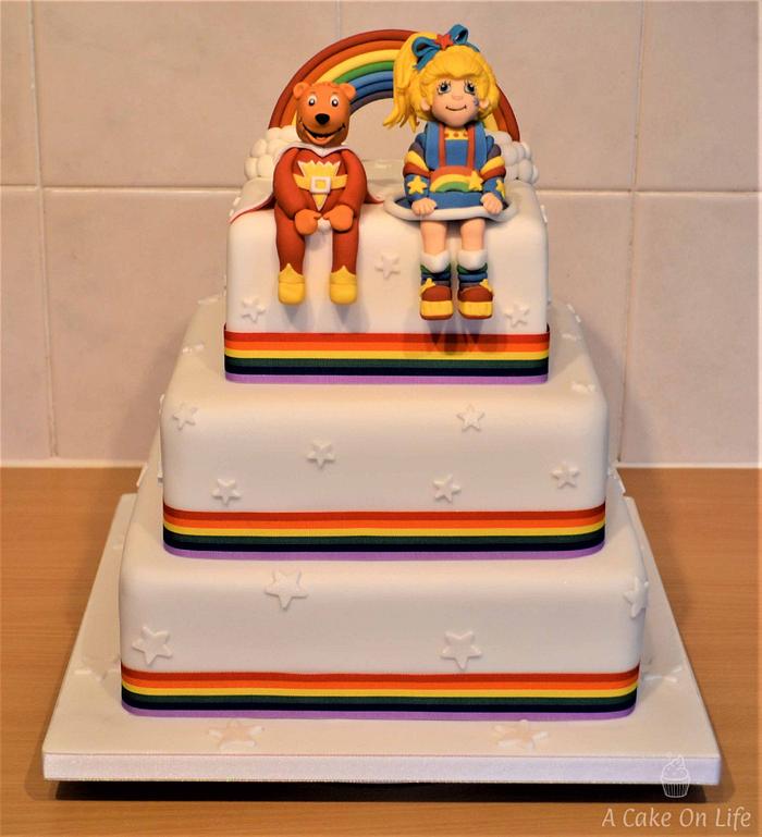 SuperTed and Rainbow Brite Wedding Cake