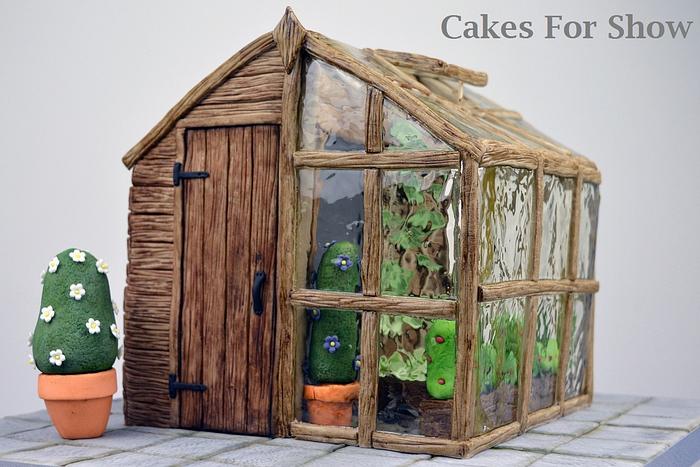 Shed Greenhouse Cake