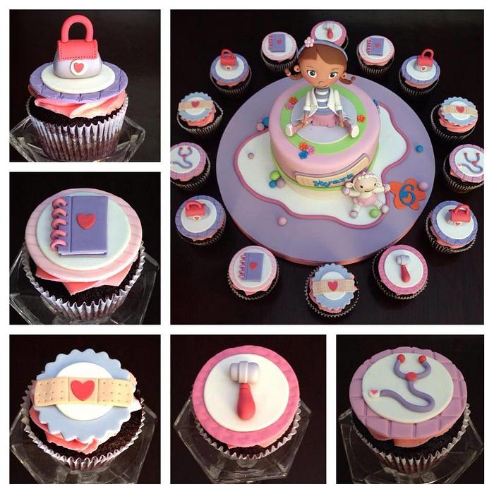 Doc Mcstuffins cake and cupcakes!