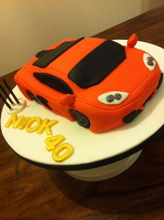 McClaren 12C 40th birthday car cake 