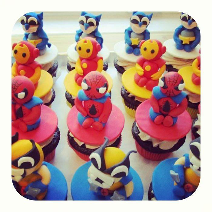 Super Hero 6th Birthday Cupcakes
