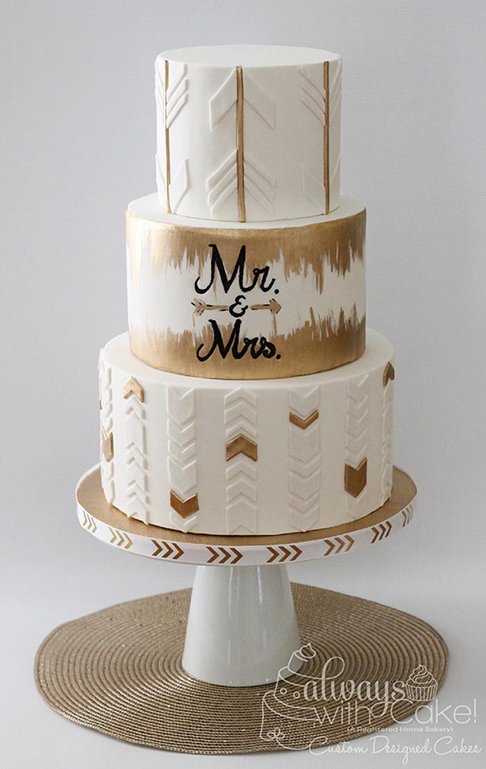 Modern Arrow Wedding Cake