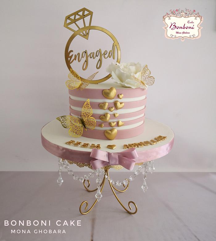  butterfly engagement cake