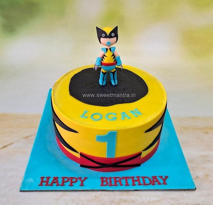 Baby Wolverine cake for 1st birthday