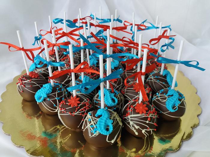 cake pops red&blue 