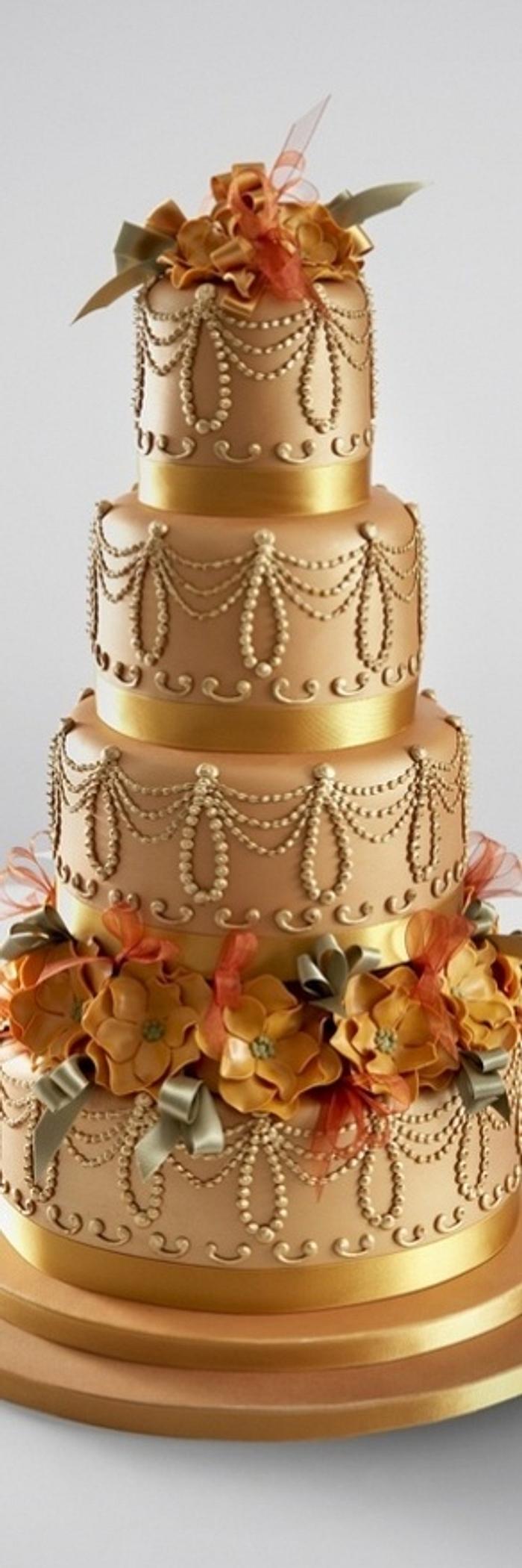 Stunning Gold Wedding Cake