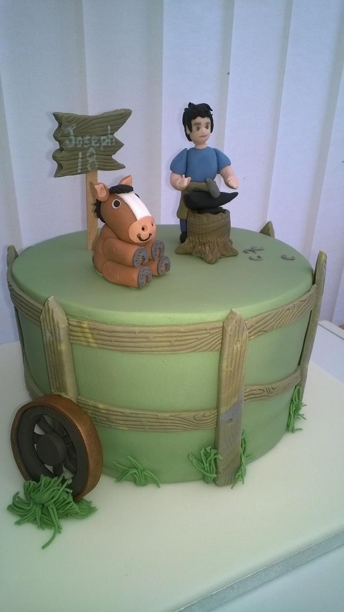 18th birthday cake for a farrier