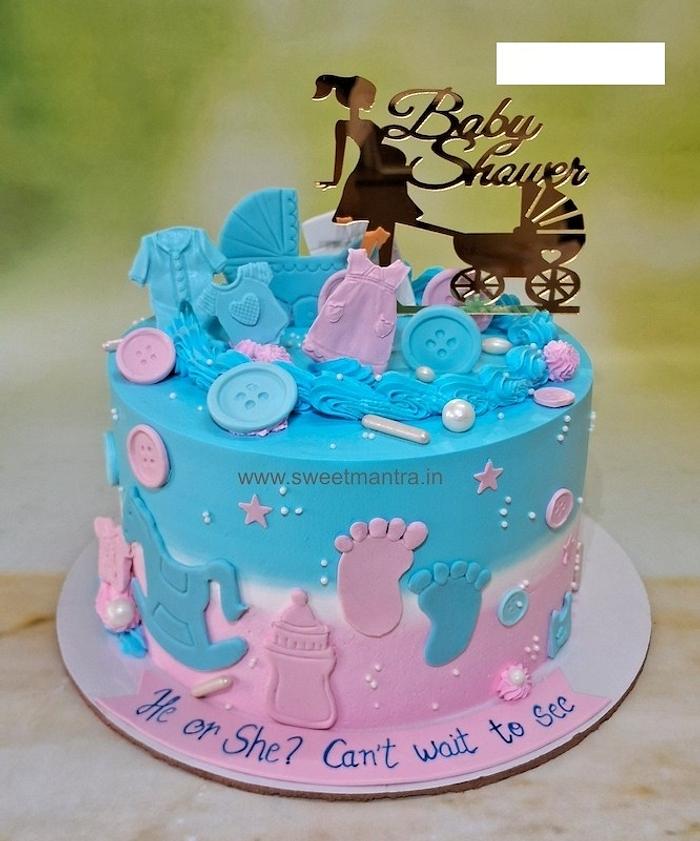 Baby Shower semi fondant cake