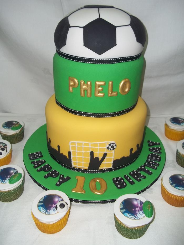 Rugby and soccer cake