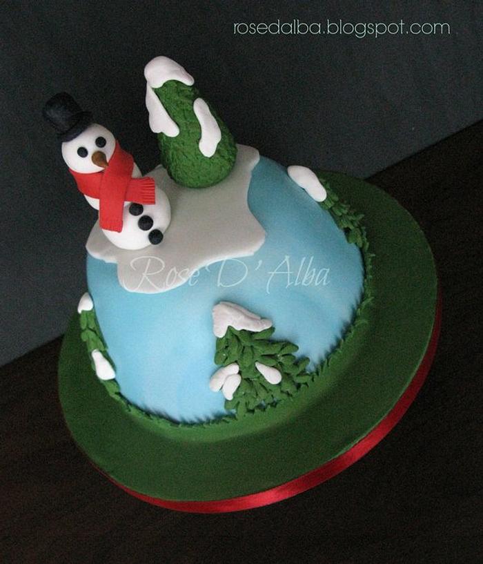 Snowman little cake