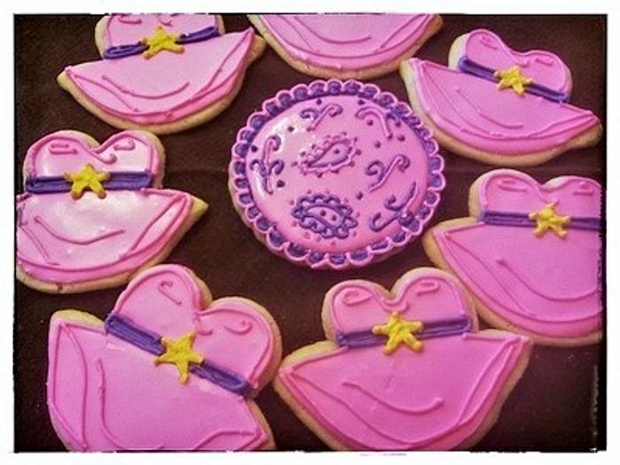 Cow girl and paisley inspired cookies