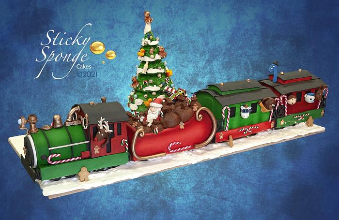 Christmas train cake