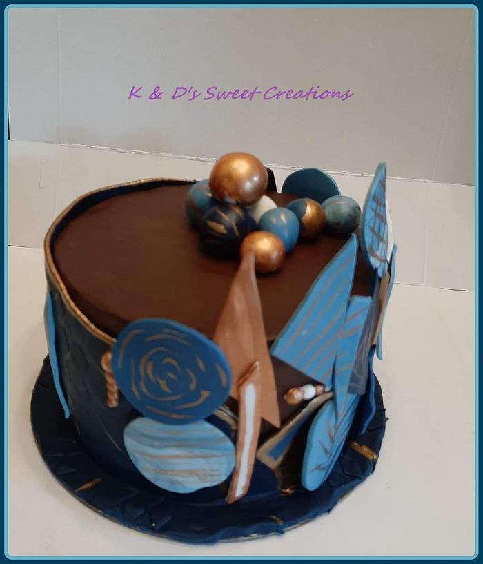 Geometric design birthday cake