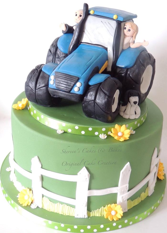 Tractor wedding cake