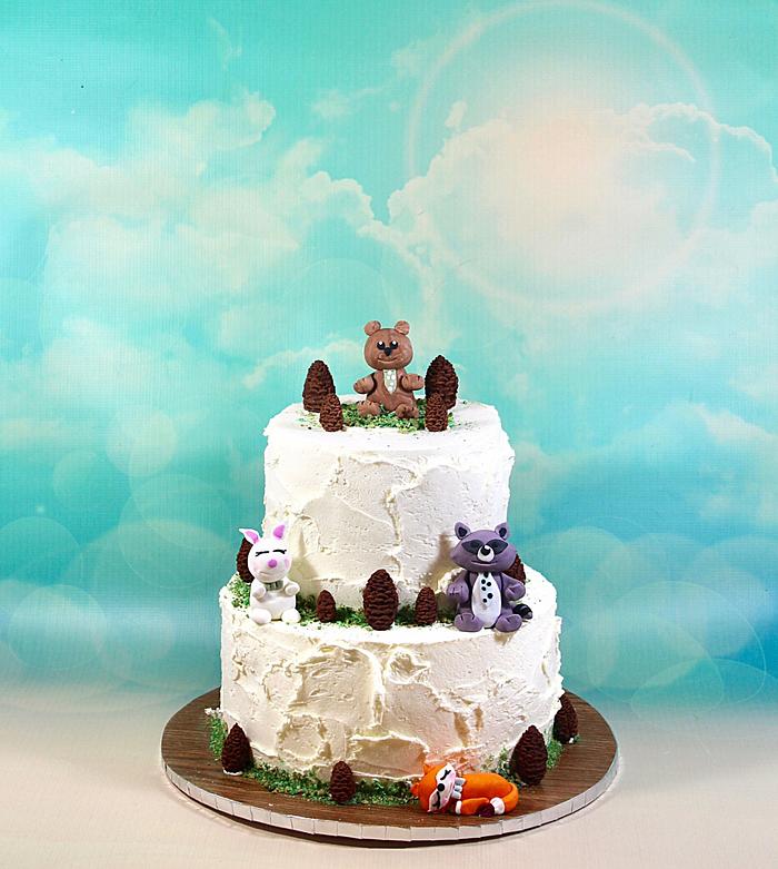 Woodland themed cake