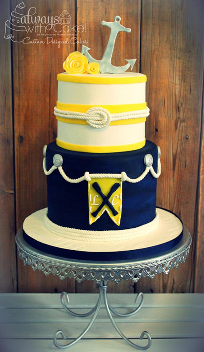 Nautical Engagement Cake