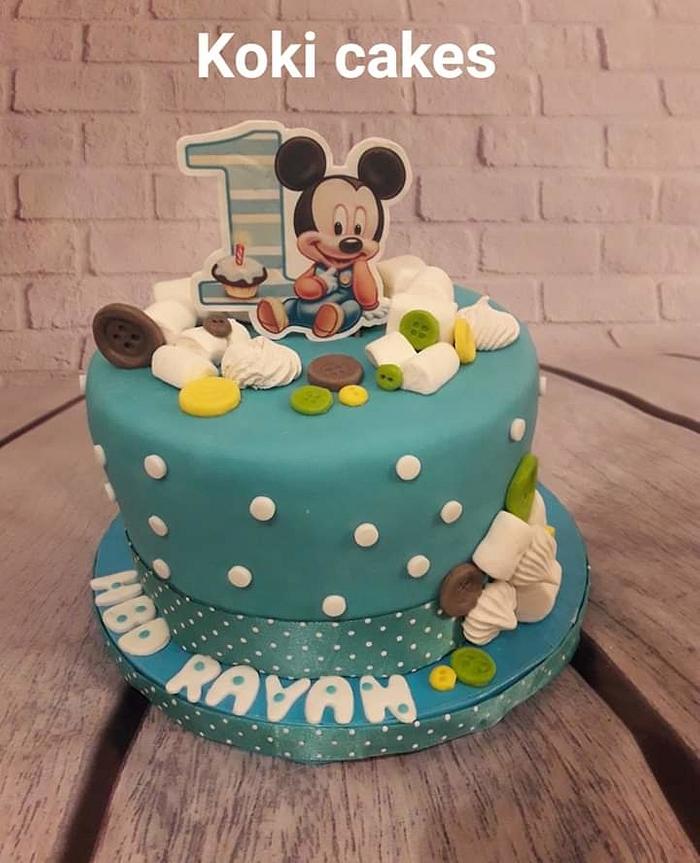 Pastel Micky mouse cake