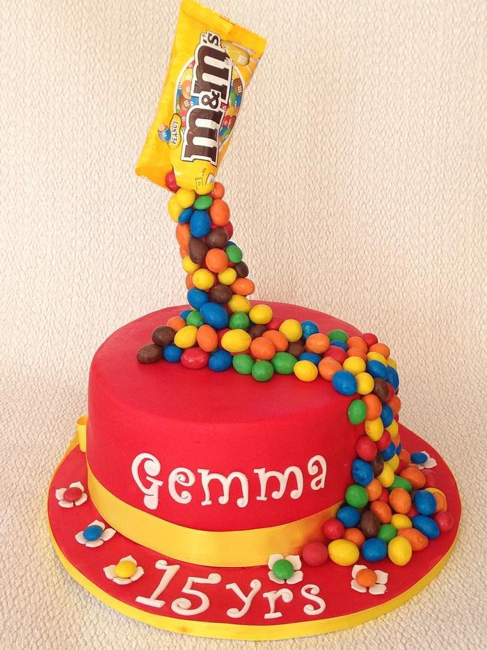 M&M cake for Gemma