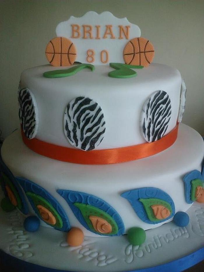 80th and 18th birthday cake