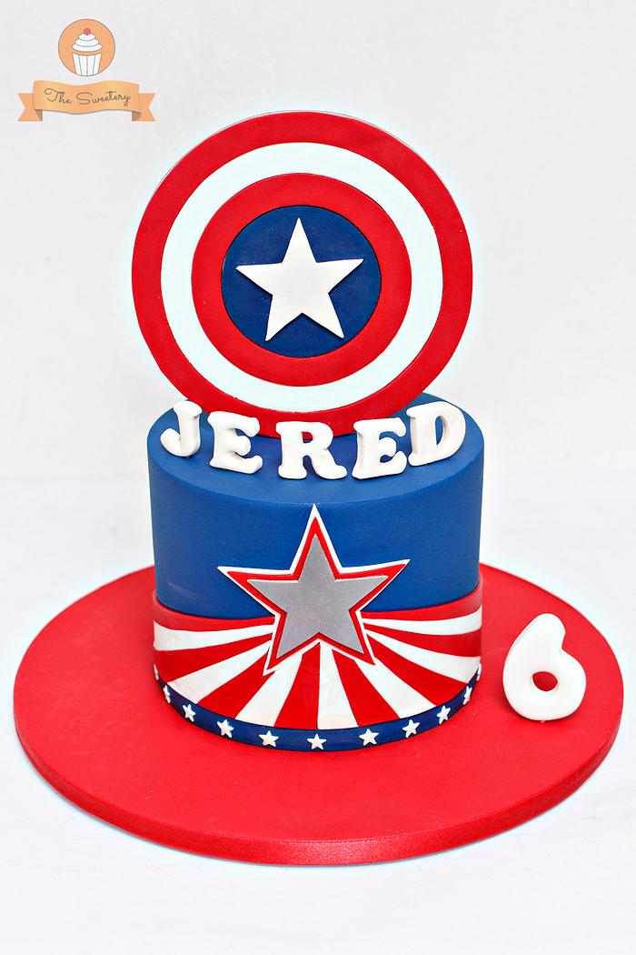 Captain America Cake and Cupcake Toppers