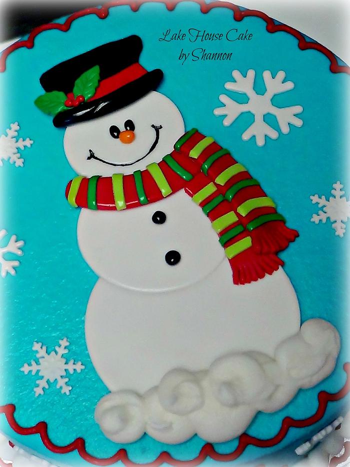 Cheerful Snowman Cake