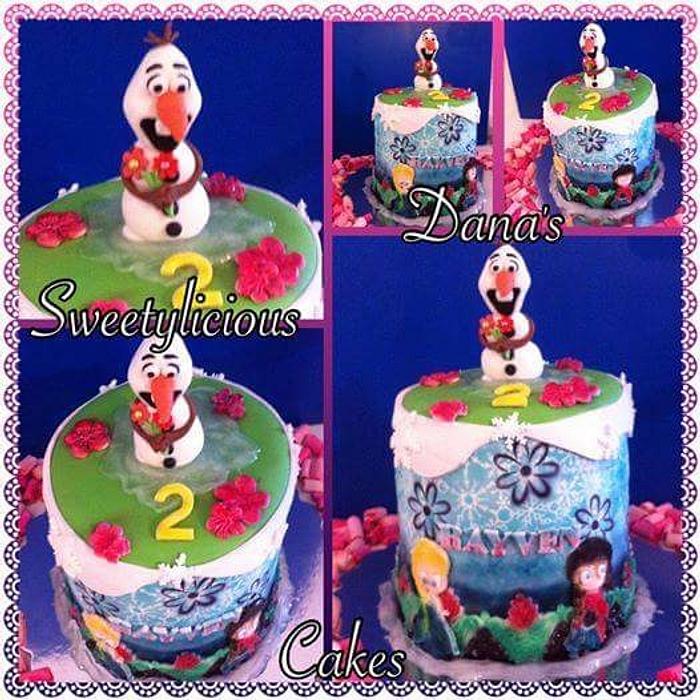 Frozen airbrushed cake 