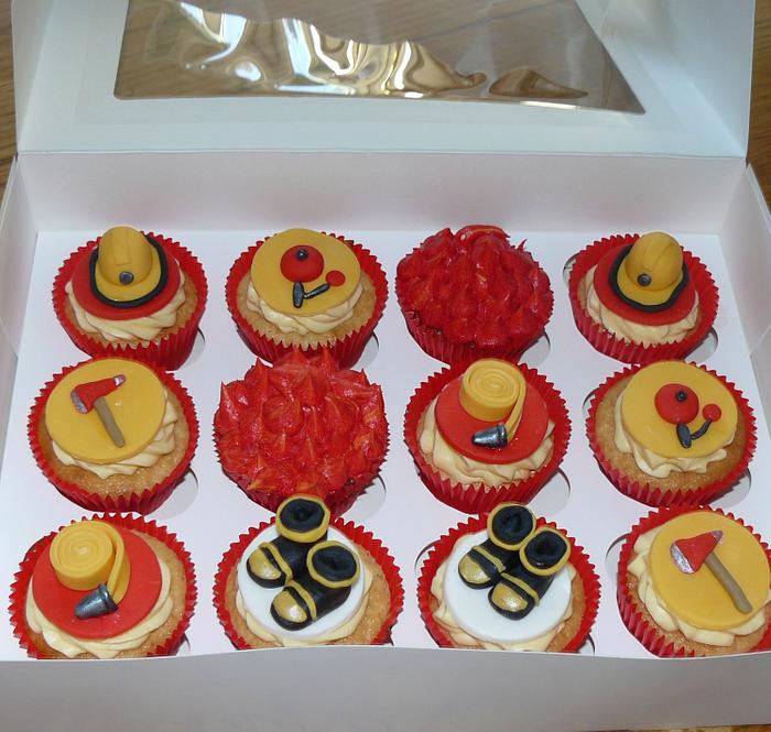 Firefighter cupcakes