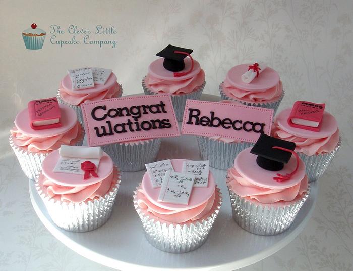 Pink Graduation Cupcakes