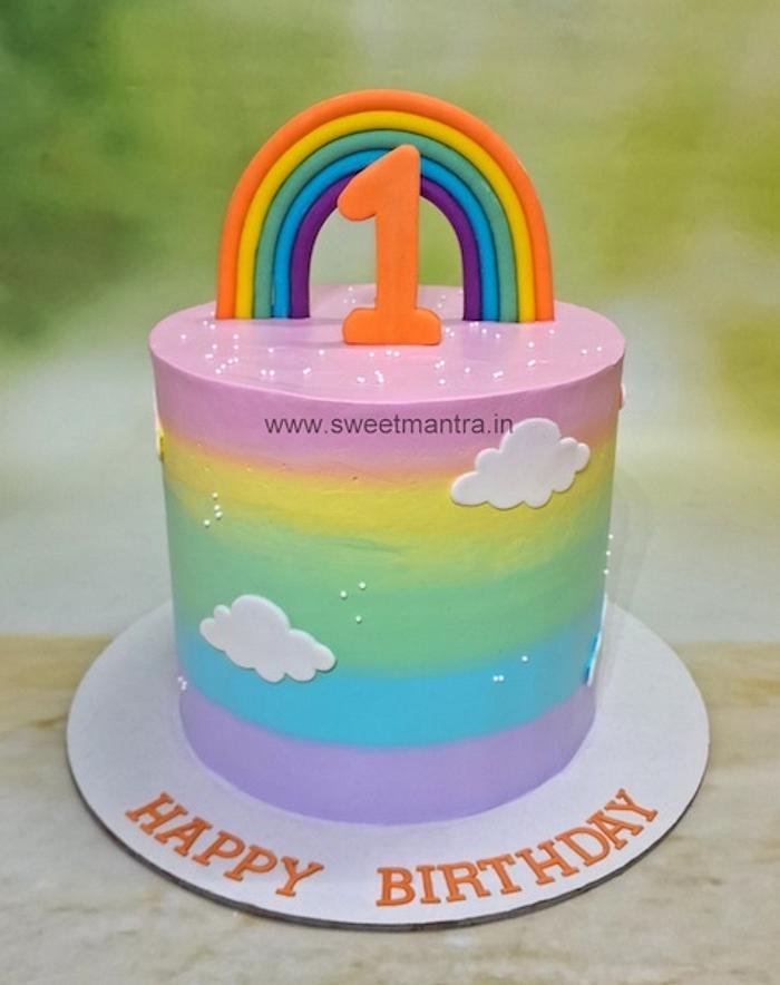 Colorful rainbow cake for girl