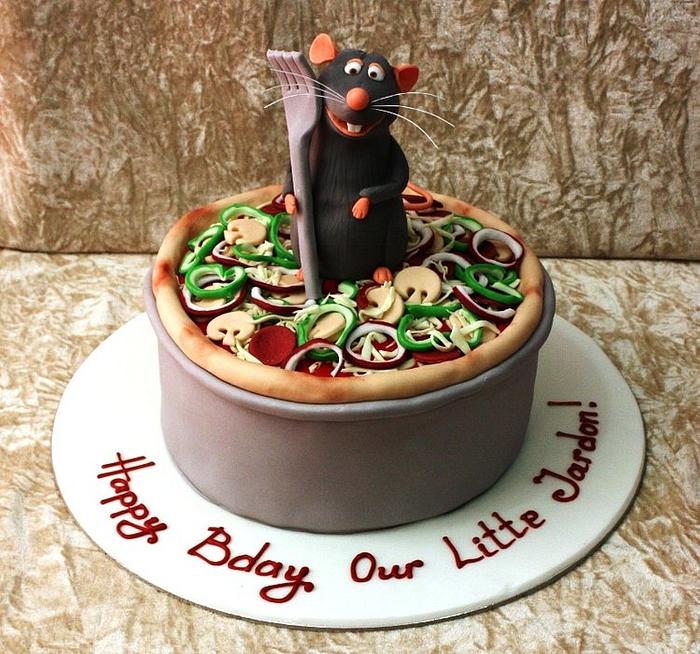 Rat in rattatouille cake