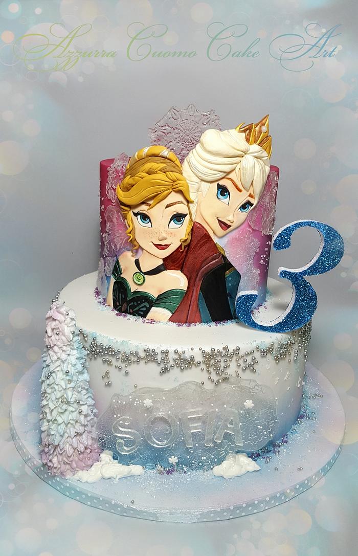Frozen bas-relief cake 