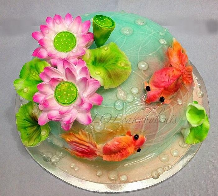 Love of Goldfish - Decorated Cake by Louis Ng - CakesDecor