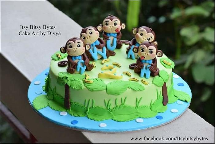 Five Little Monkeys cake