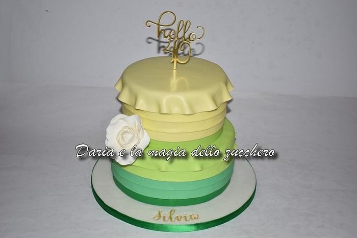 Yellow and green cake