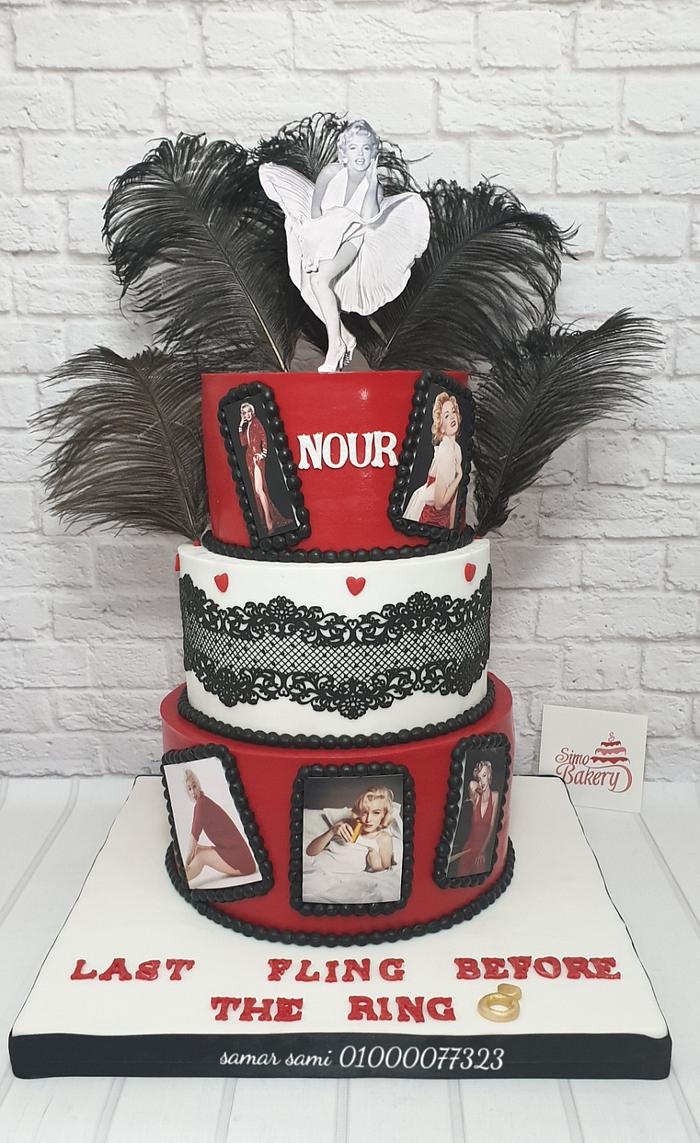 Marilyn Monroe themed bachelorette cake