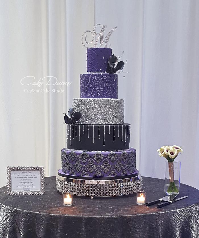 Caitlin's purple bling wedding