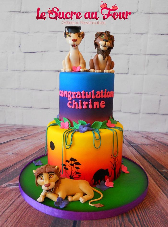 Lion king graduation cake