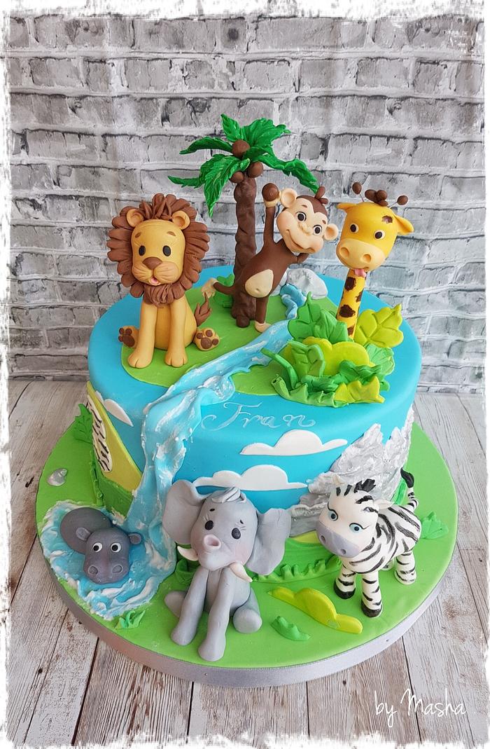 Happy jungle cake
